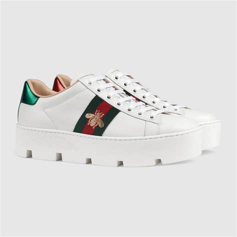 gucci platform sneakers women|gucci women's ace embroidered sneakers.